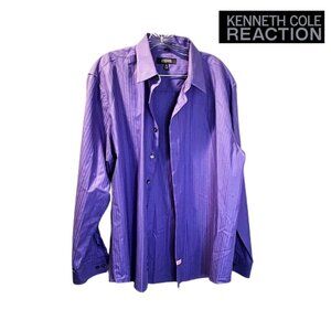 Kenneth Cole Reaction Men's Dress Shirt Slim Fit‎ Solid Butto